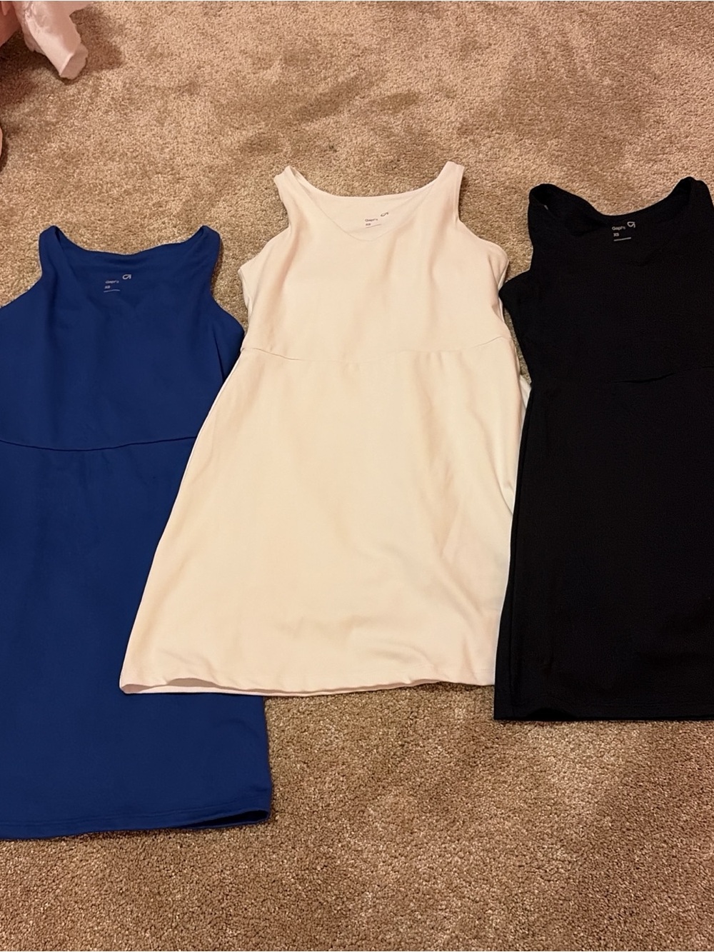 GAP Athletic Dresses Trio - Royal Blue, Cream, Black
